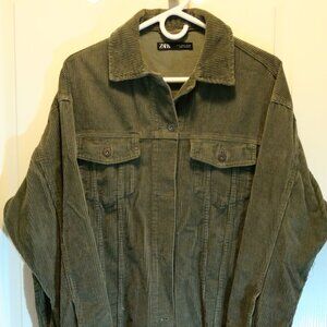 ZARA khaki corduroy over shirt size M